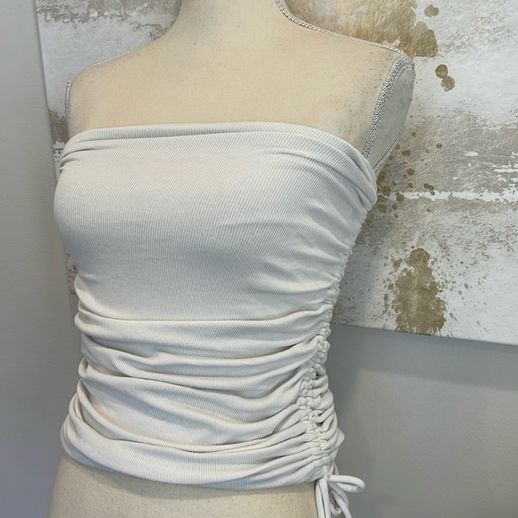 Cinched White Tube Top - Picture 2 of 6